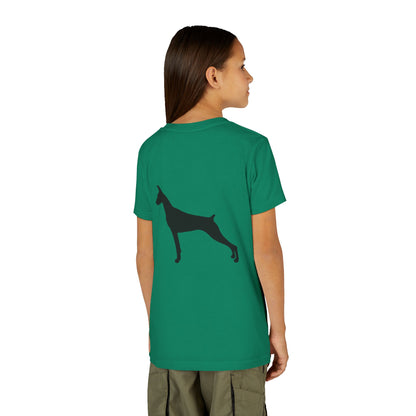 Doberman Head Youth Unisex Short Sleeve Crewneck Tee