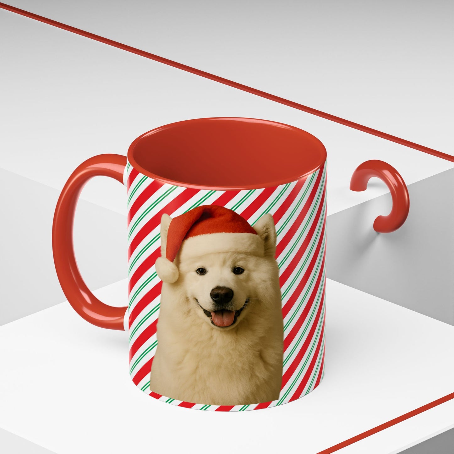 Santa Paws Samoyed 2-Tone Coffee Mug