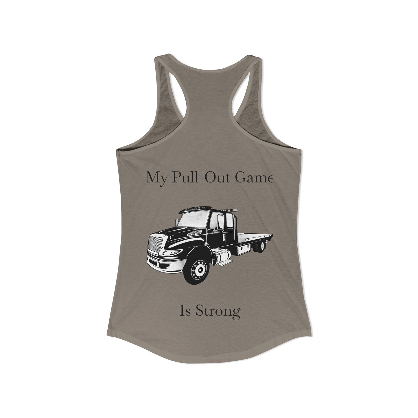 Pull Out Flatbed Tow Truck Women's Racerback Tank