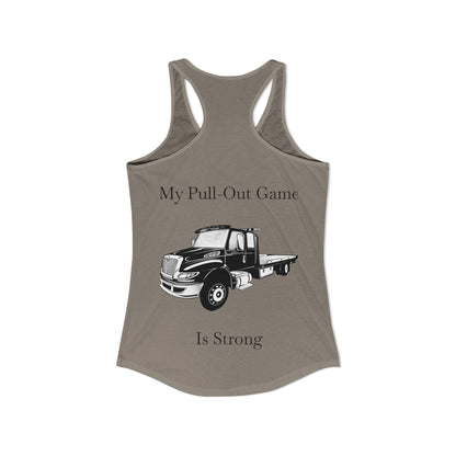 Pull Out Flatbed Tow Truck Women's Racerback Tank