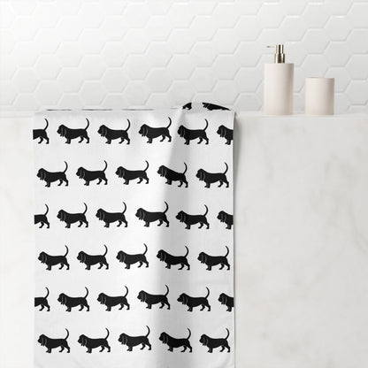 Basset Silhouette Mink-Cotton  Beach Towel
