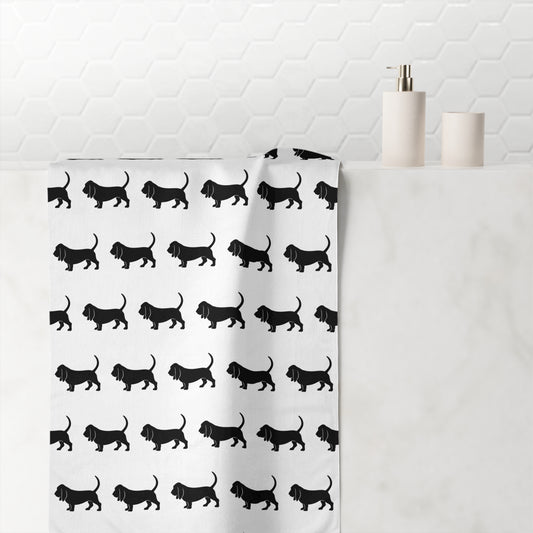 Basset Silhouette Mink-Cotton  Beach Towel