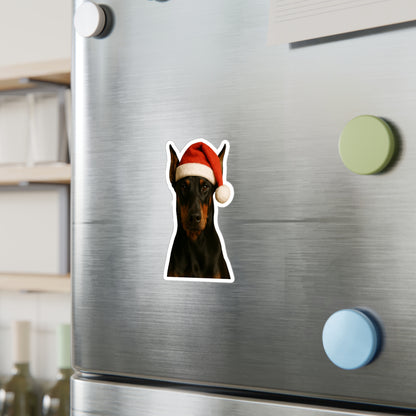 Santa Paws Doberman Vinyl Decal