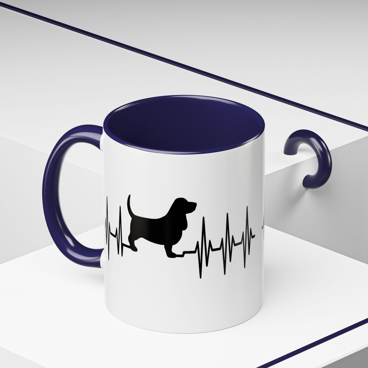 My Heart Beats For Bassets 2-Tone Coffee Mug
