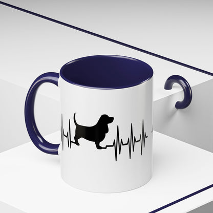My Heart Beats For Bassets 2-Tone Coffee Mug