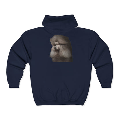 Poodle Head Unisex Full Zip Hoodie