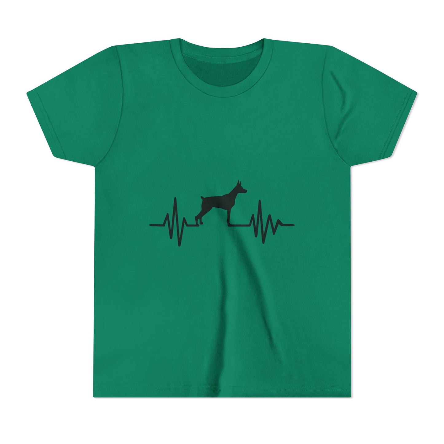 My Heart Beats For Dobermans Youth Unisex Short Sleeve Crewneck Tee