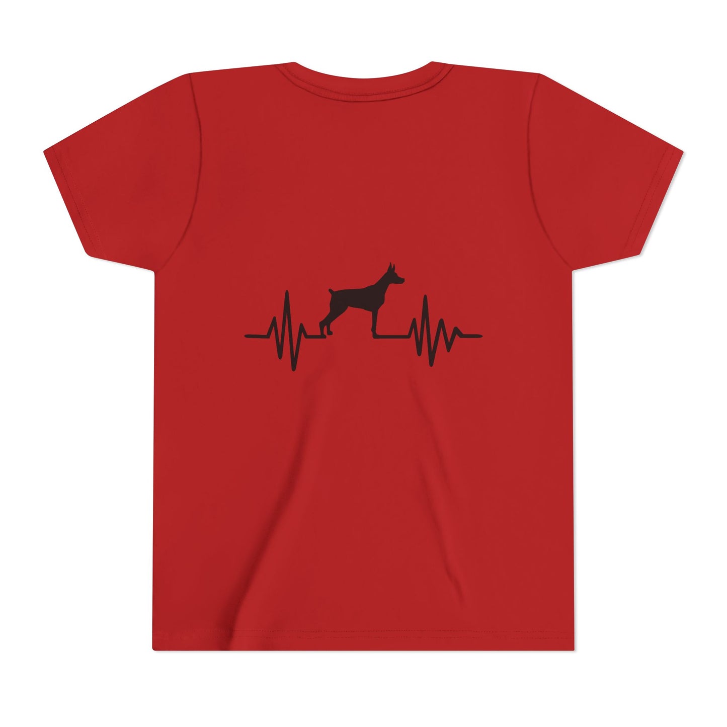 My Heart Beats For Dobermans Youth Unisex Short Sleeve Crewneck Tee
