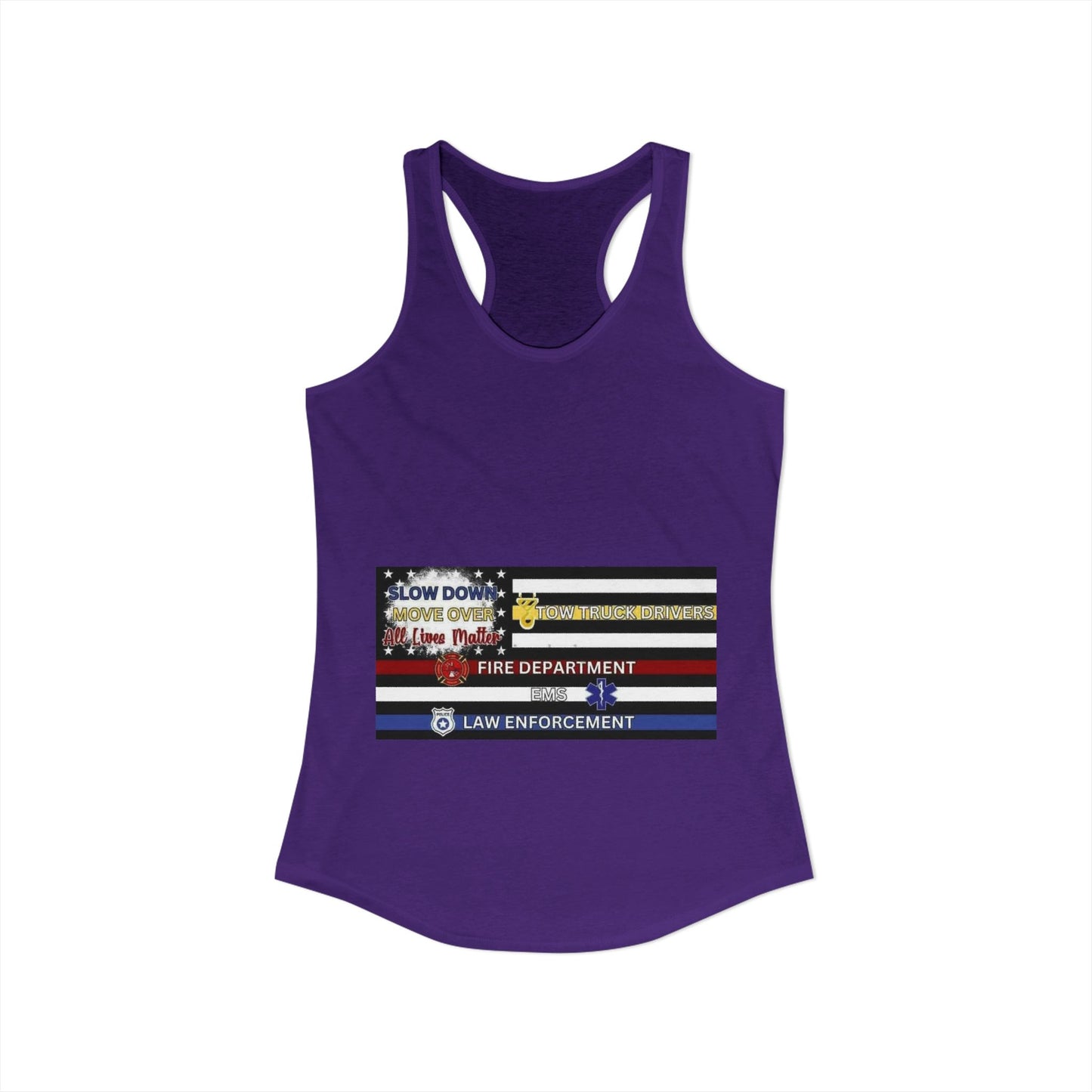 Slow Down Move Over Flag Women's Racerback Tank