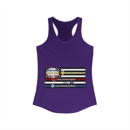 Slow Down Move Over Flag Women's Racerback Tank