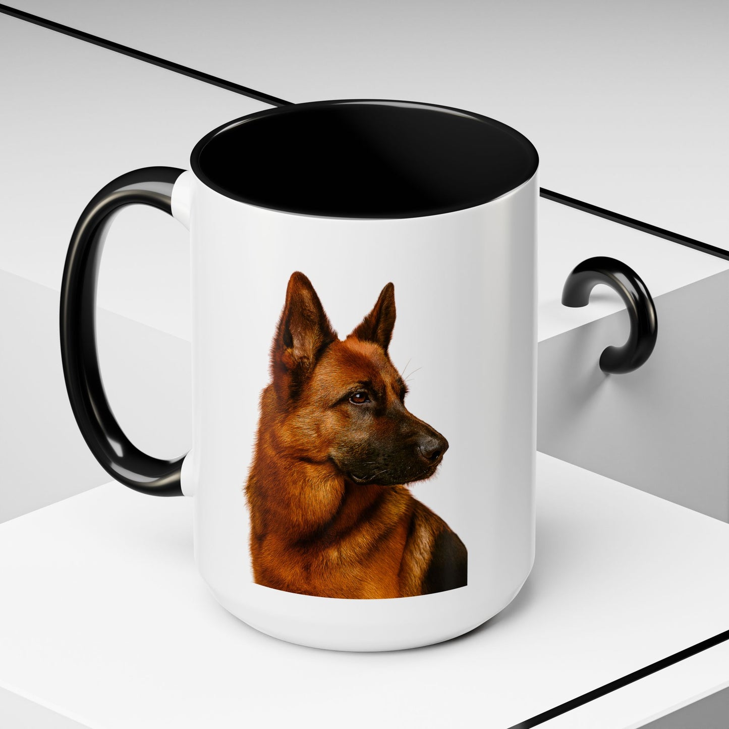 German Shepherd Head 2-Tone Coffee Mug