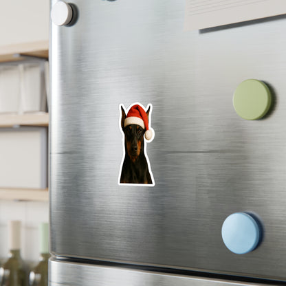 Santa Paws Doberman Vinyl Decal