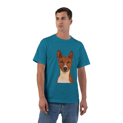 Basenji Head Men's Short-Sleeve Crewneck Tee