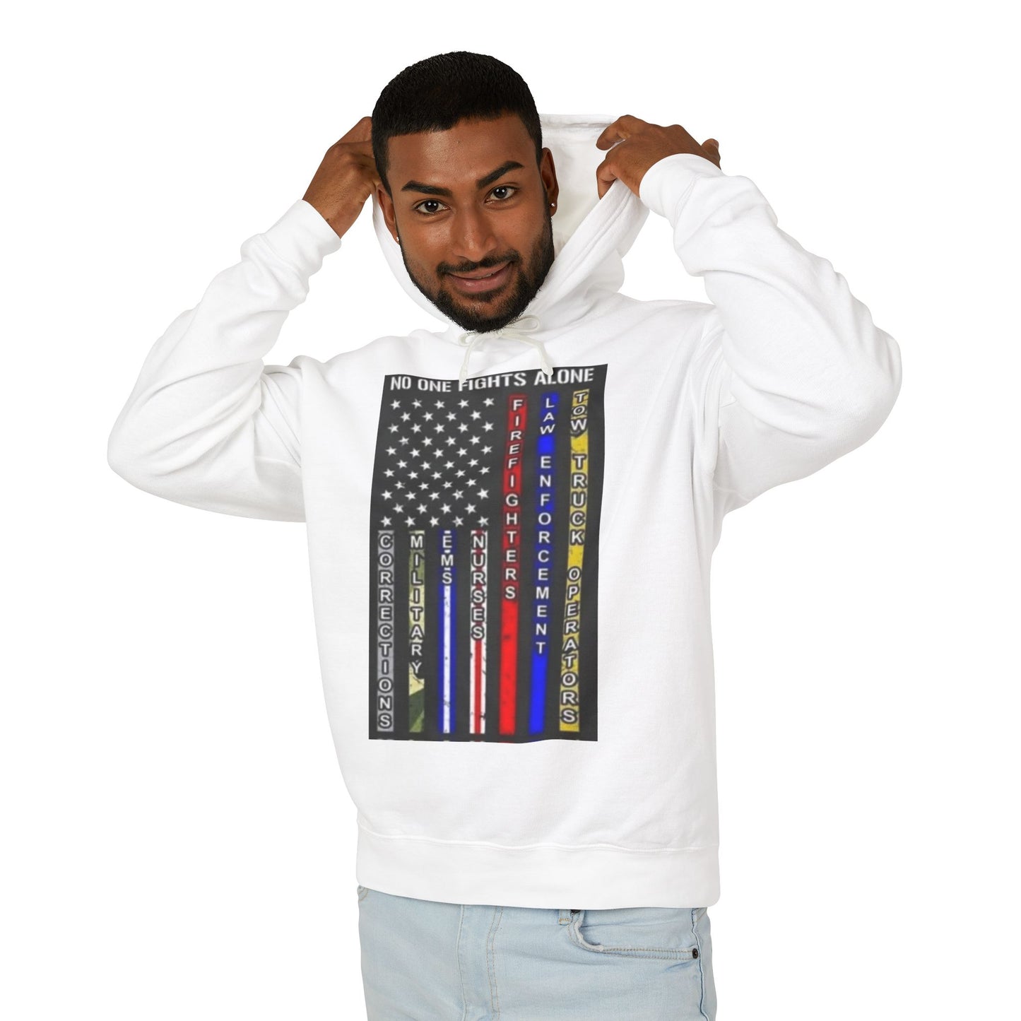 No One Fights Alone Unisex Lightweight Hoodie