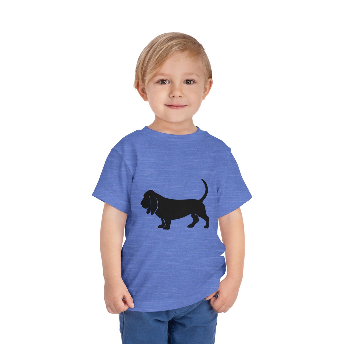 Basset Silhouette Toddler Unisex Short Sleeve Crewneck Tee