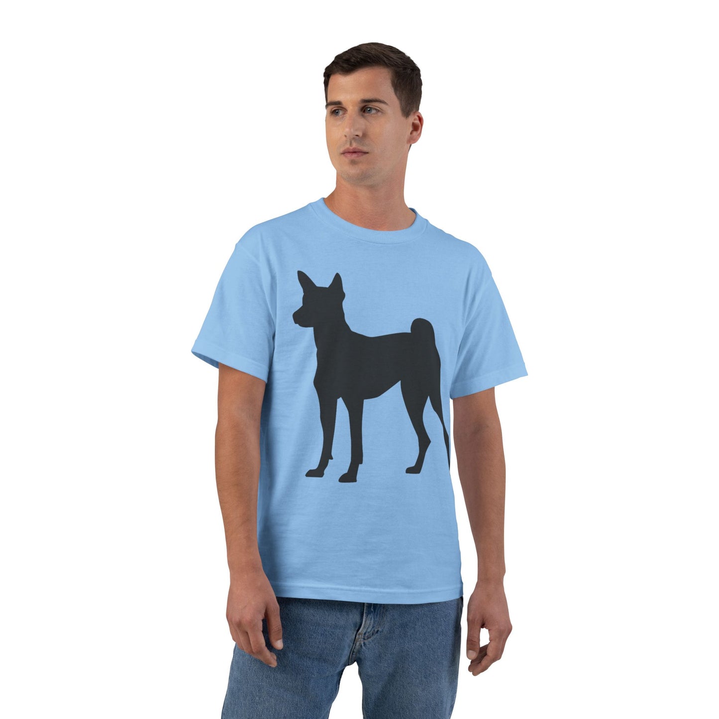 Basenji Silhouette Men's Short-Sleeve Crewneck Tee