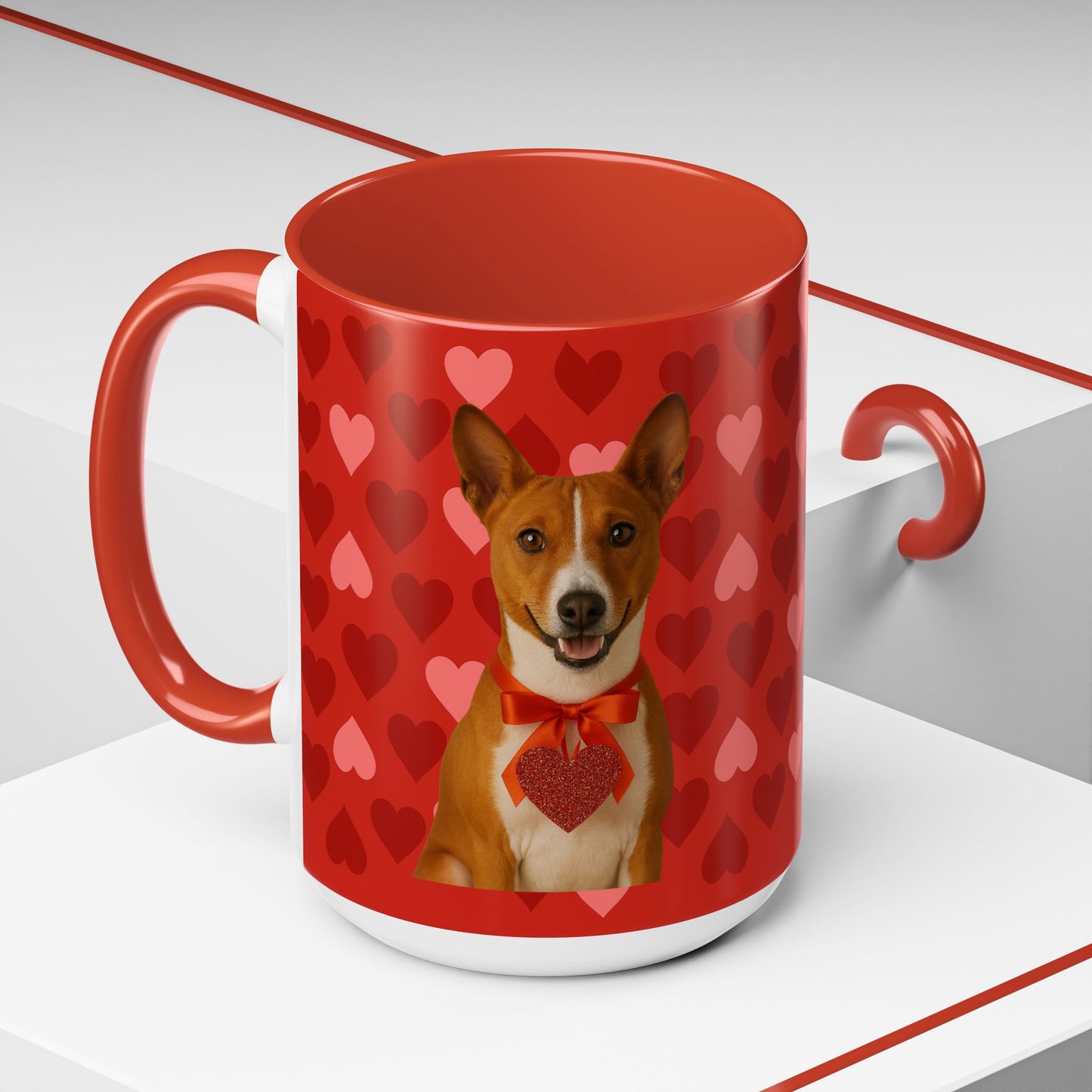 Cupid's Companion Basenji 2-Tone Coffee Mug