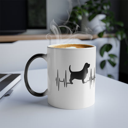 My Heart Beats For Bassets Color Changing Mug