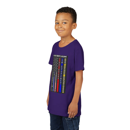 No One Fights Alone Youth Unisex Short Sleeve Crewneck Tee