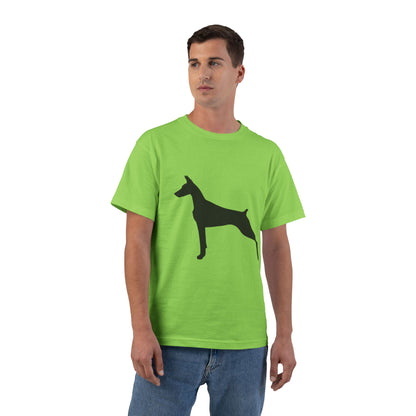 Doberman Silhouette Men's Short-Sleeve Crewneck Tee
