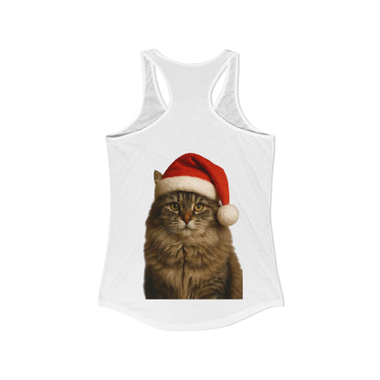 Santa Paws Cat Women's Racerback Tank