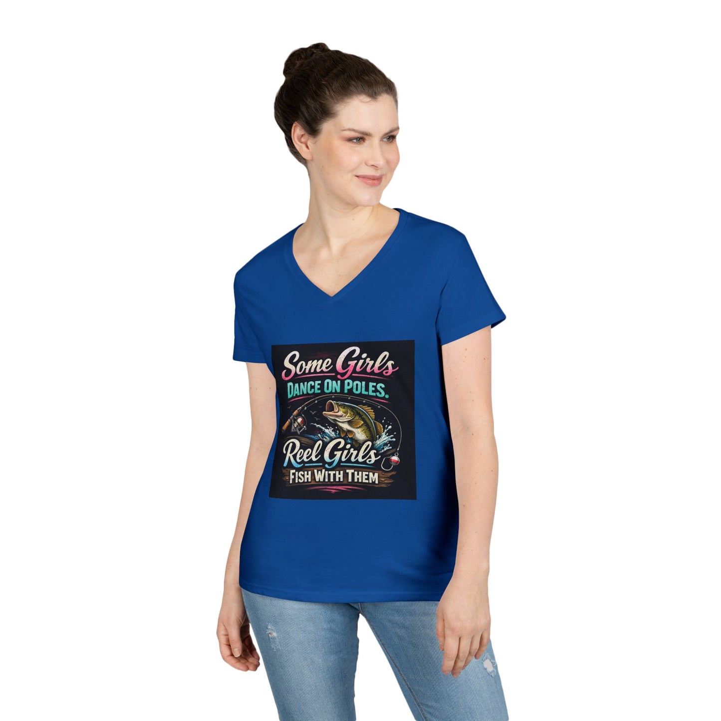 Reel Girls Women's V-Neck T-Shirt