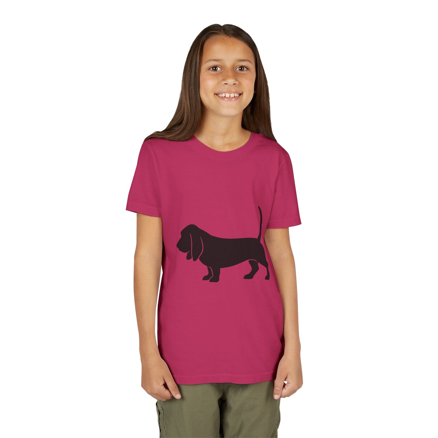 Basset Silhouette Youth Unisex Short Sleeve Crewneck Tee
