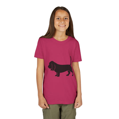 Basset Silhouette Youth Unisex Short Sleeve Crewneck Tee