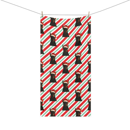 Santa Paws Doberman Mink-Cotton  Beach Towel
