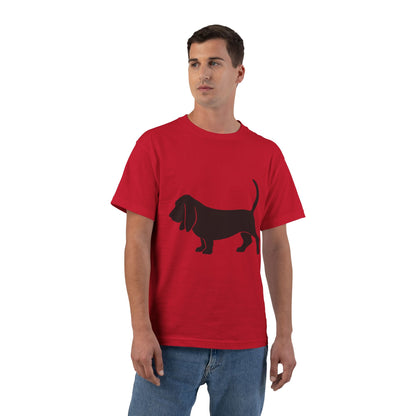 Basset Silhouette Men's Short-Sleeve Crewneck Tee