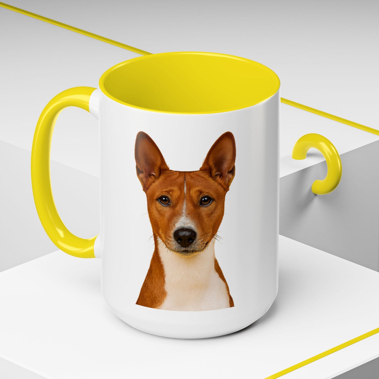Basenji Head 2-Tone Coffee Mug