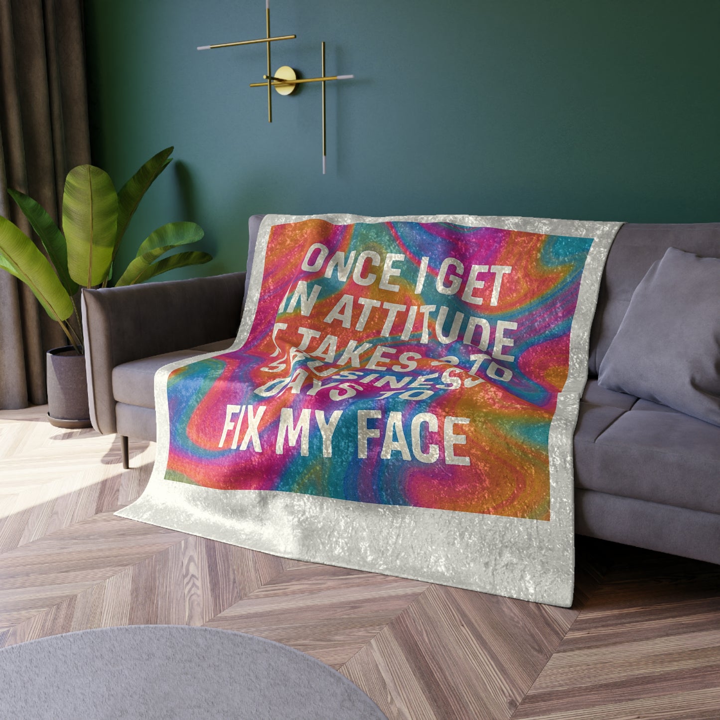 Fix My Face Crushed Velvet Blanket