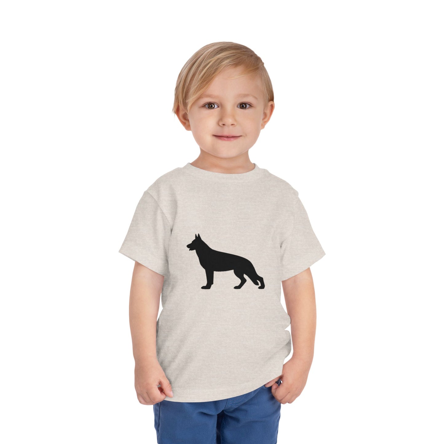 German Shepherd Silhouette Toddler Unisex Short Sleeve Crewneck Tee
