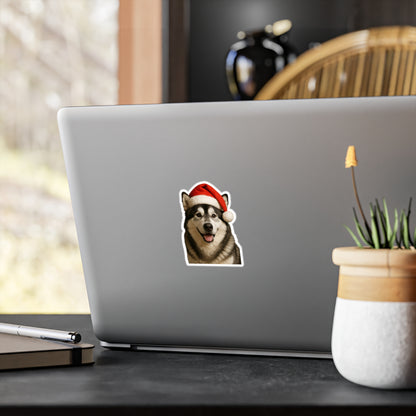 Santa Paws Malamute Vinyl Decal