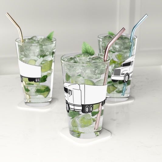 Semi Truck Drinking Glass