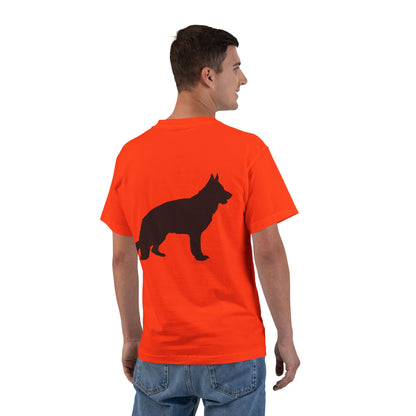 German Shepherd Silhouette Men's Short-Sleeve Crewneck Tee