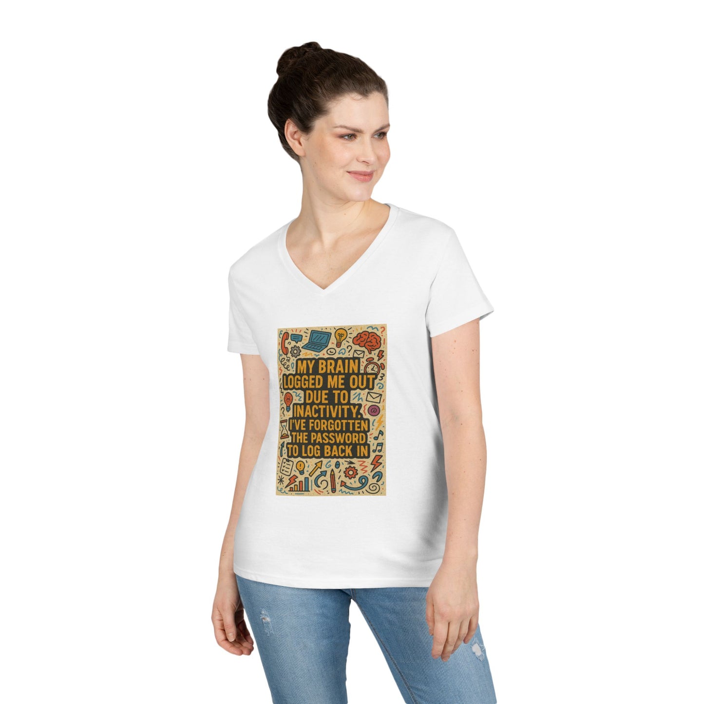 Logged Out Women's V-Neck T-Shirt