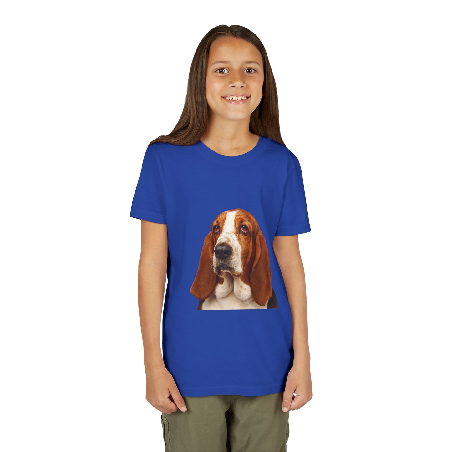 Basset Head Youth Unisex Short Sleeve Crewneck Tee