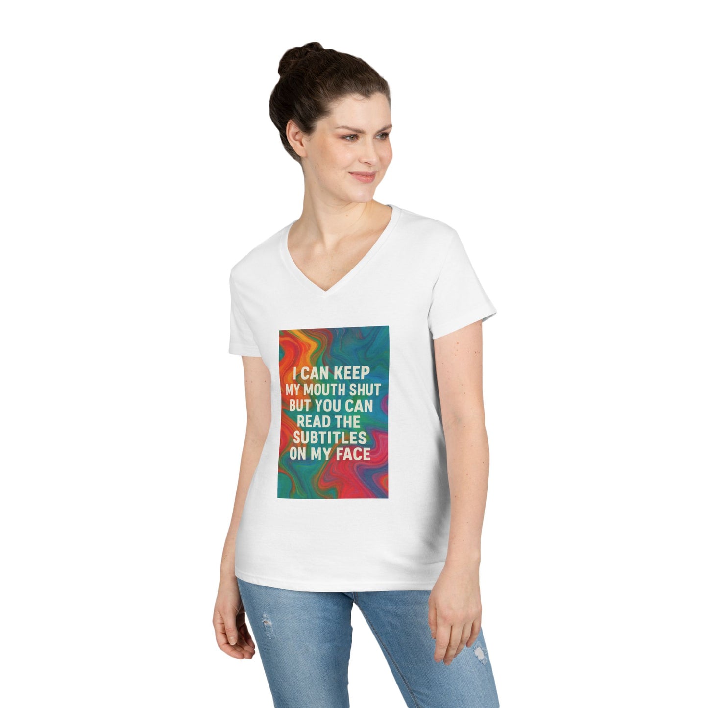 Subtitles Women's V-Neck T-Shirt