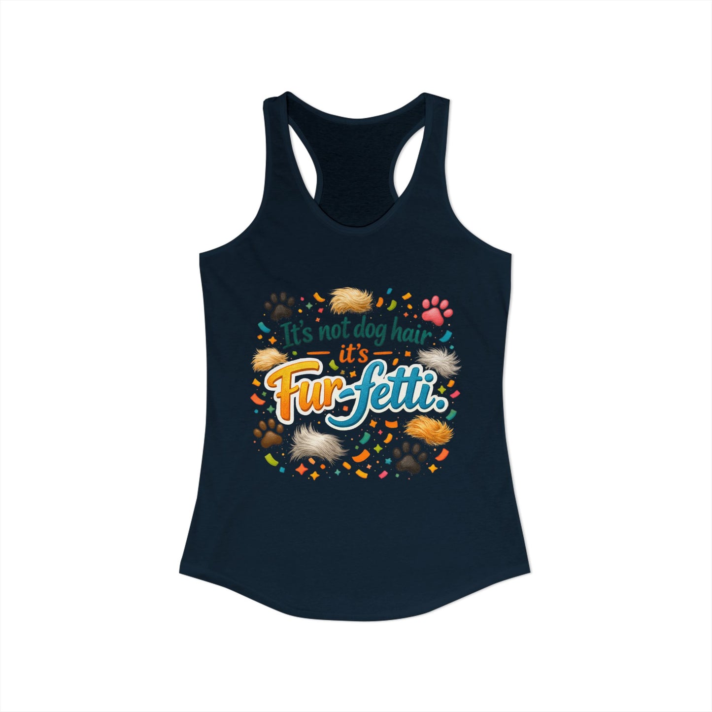 Fur-Fetti Dog Women's Racerback Tank
