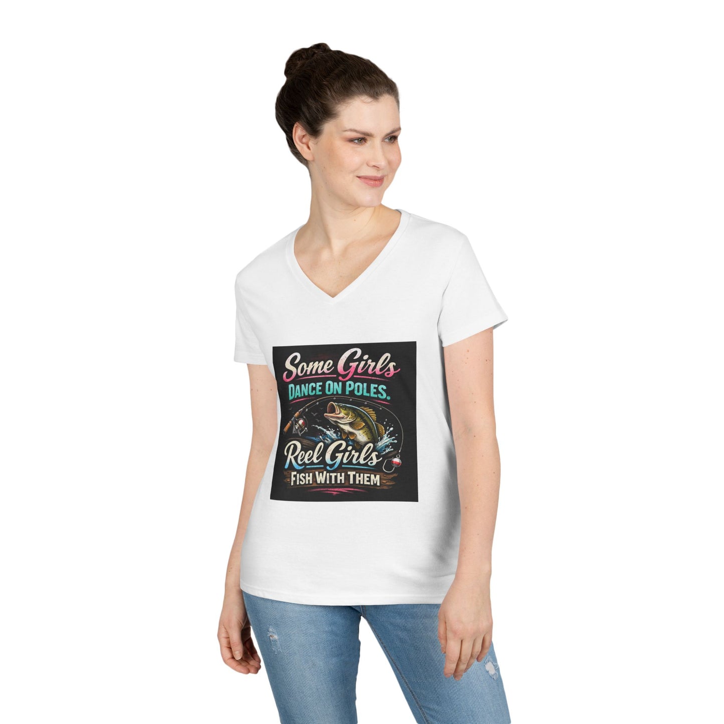 Reel Girls Women's V-Neck T-Shirt