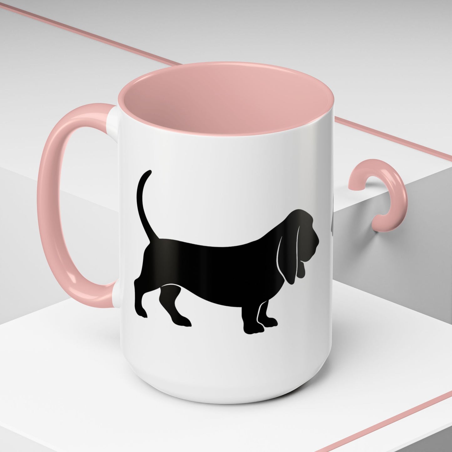 Basset Silhouette 2-Tone Coffee Mug