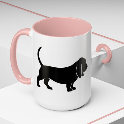 Basset Silhouette 2-Tone Coffee Mug