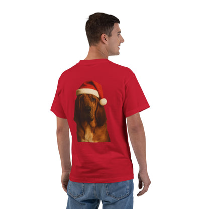 Santa Paws Bloodhound Men's Short-Sleeve Crewneck Tee