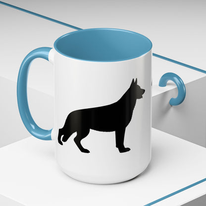 German Shepherd Silhouette 2-Tone Coffee Mug