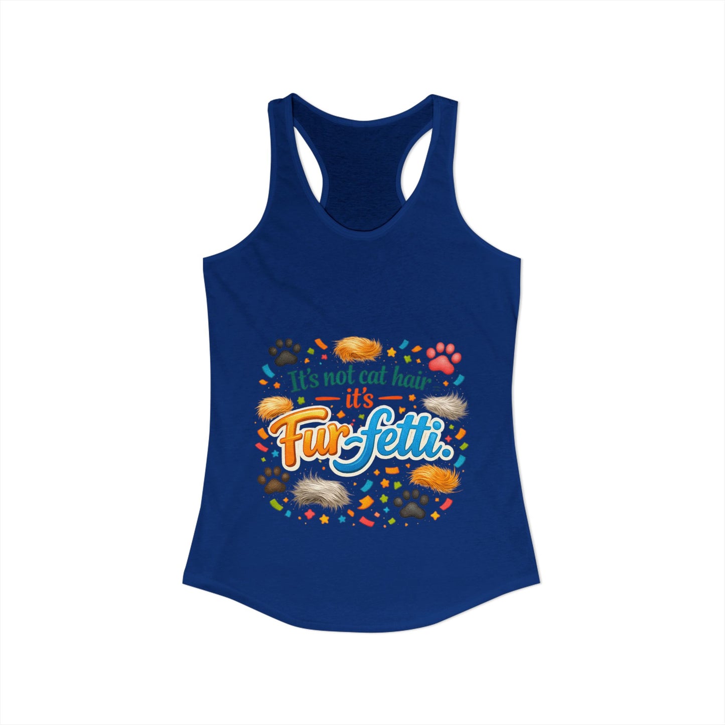 Fur-Fetti Cat Women's Racerback Tank