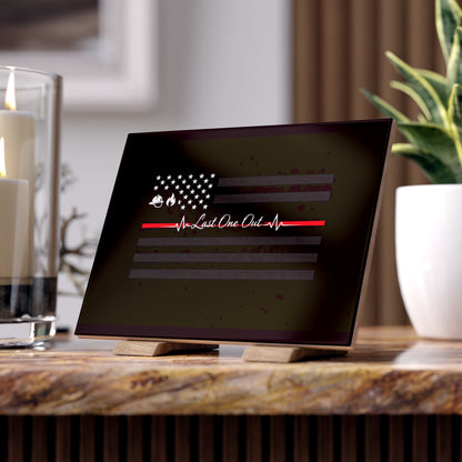 Thin Red Line Ceramic Photo Tile