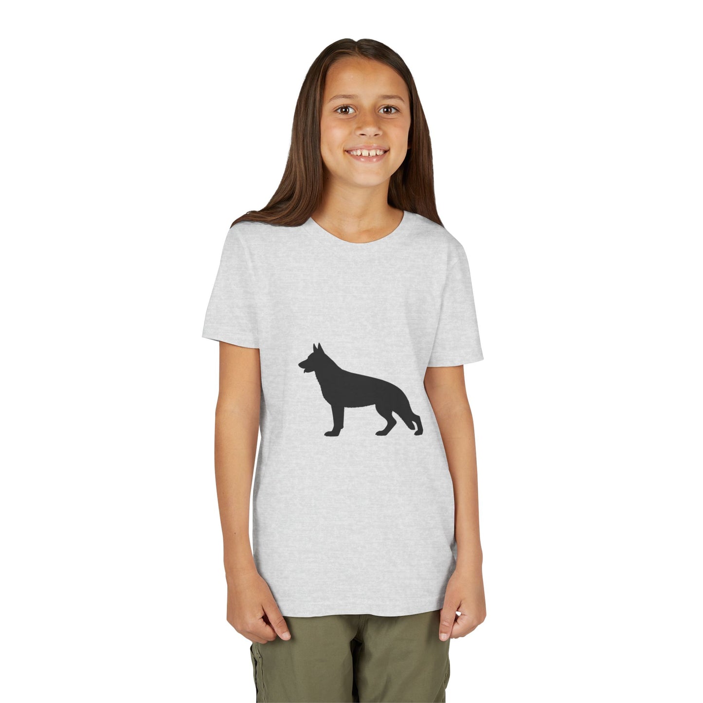 German Shepherd Silhouette Youth Unisex Short Sleeve Crewneck Tee