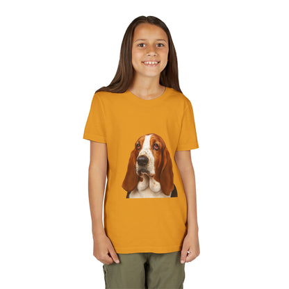 Basset Head Youth Unisex Short Sleeve Crewneck Tee