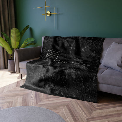 Thin White Line Crushed Velvet Blanket
